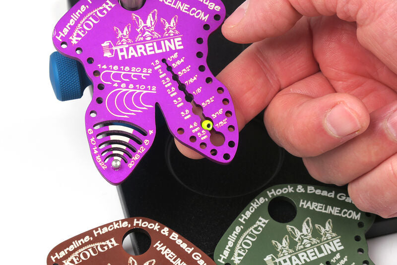 Hareline Hackle, Hook, and Bead Gauge