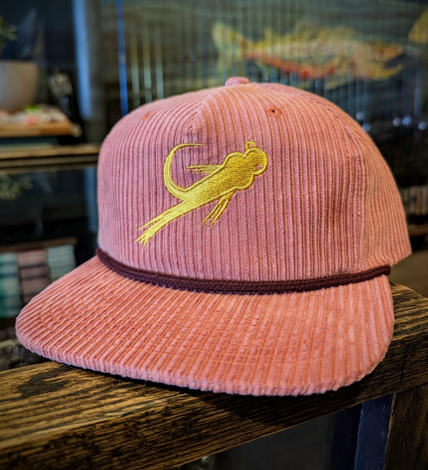 Corduroy Hat Gold Pheasant Tail