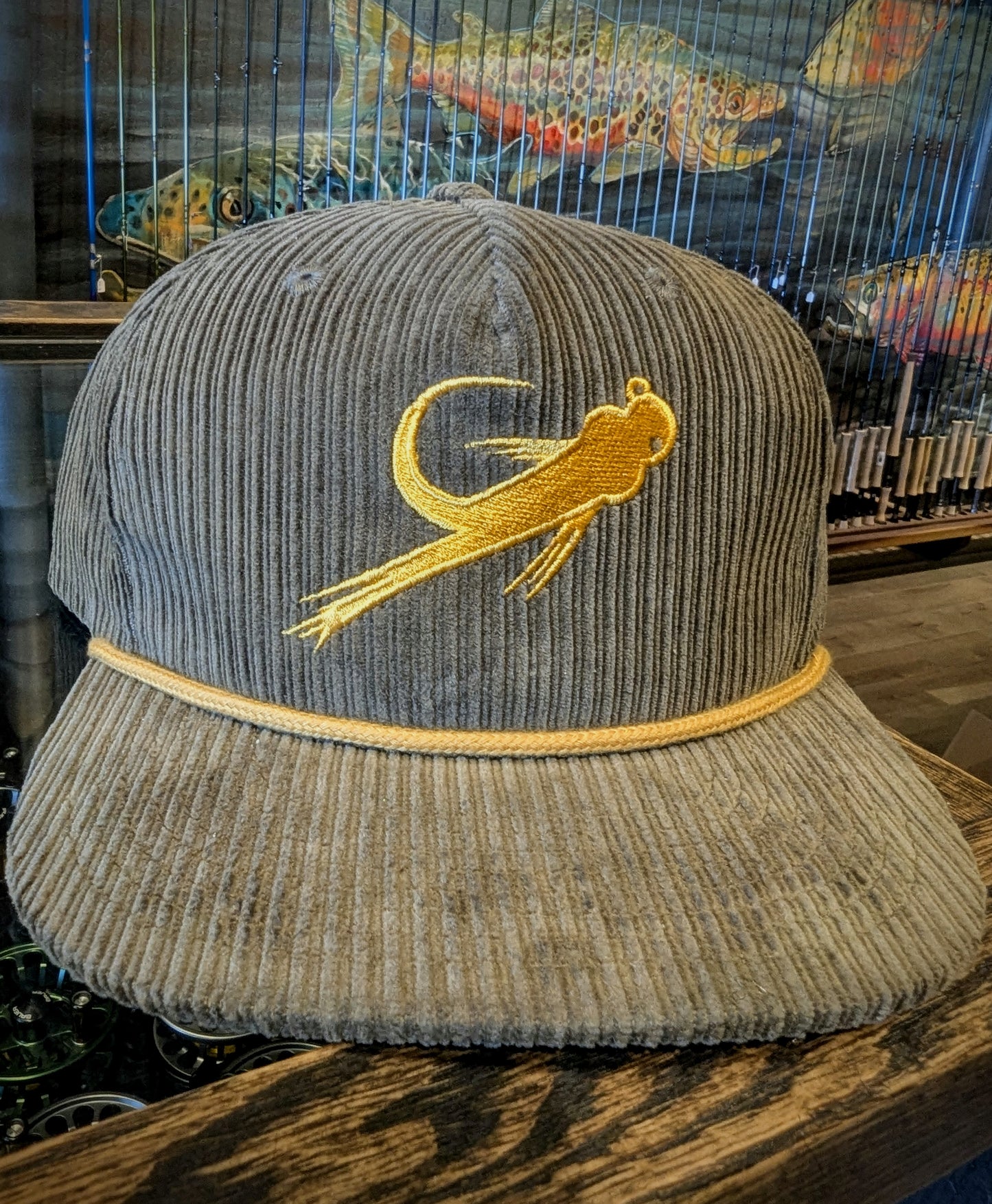 Corduroy Hat Gold Pheasant Tail