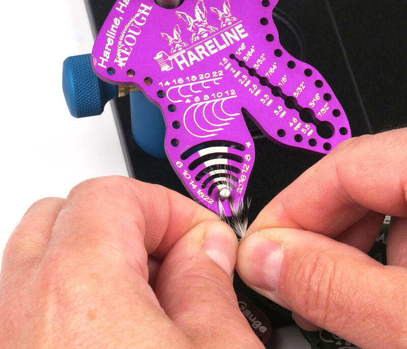 Hareline Hackle, Hook, and Bead Gauge