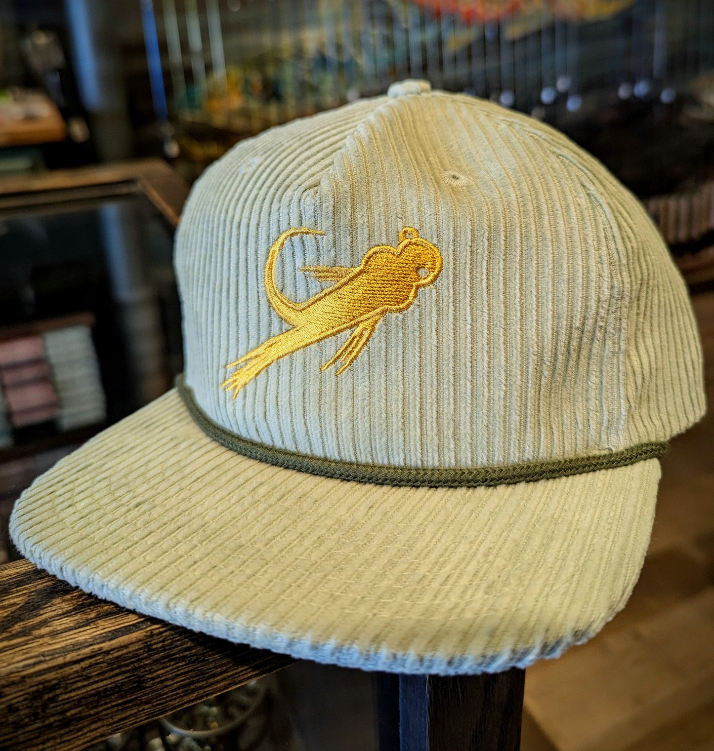 Corduroy Hat Gold Pheasant Tail