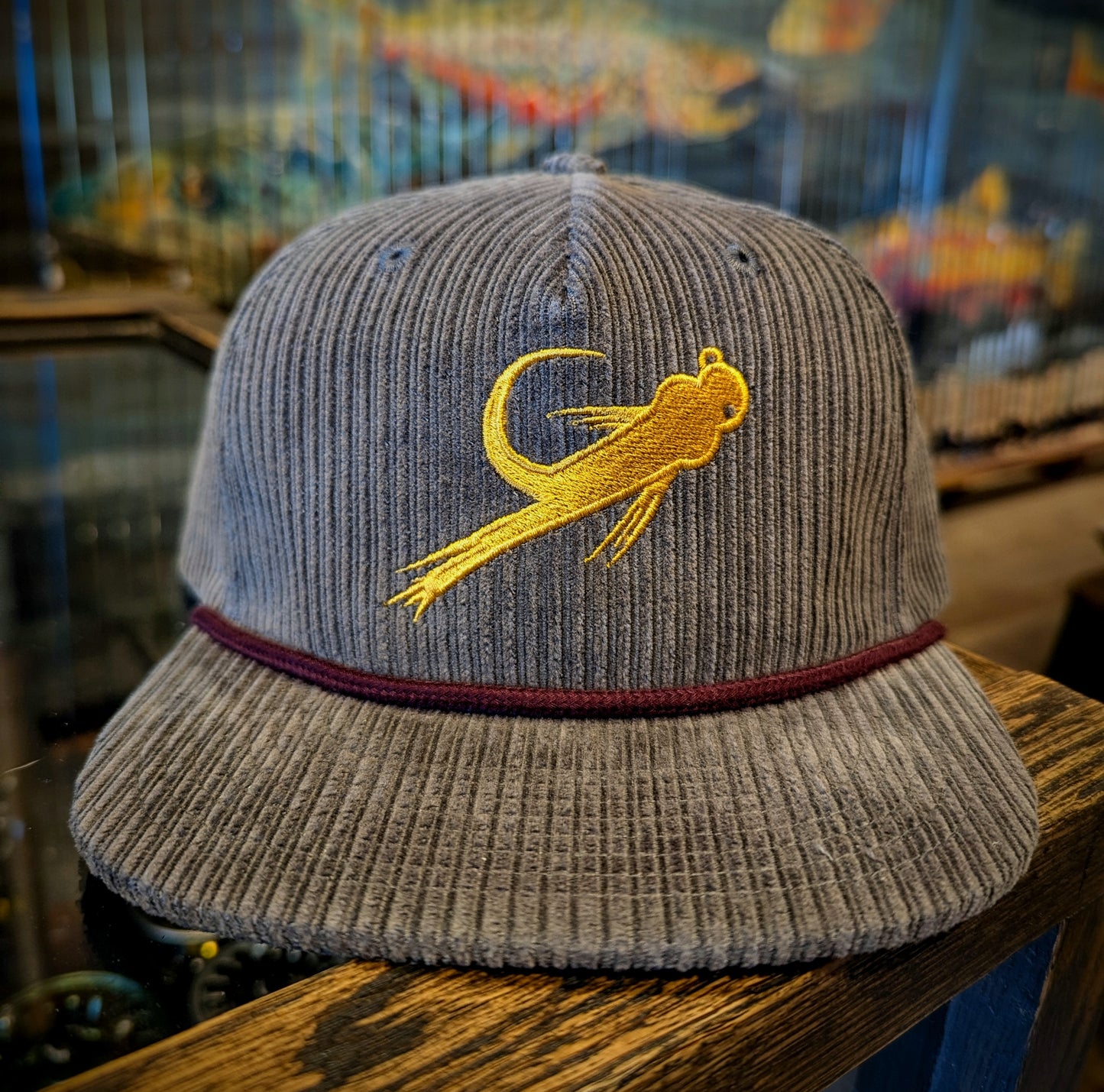Corduroy Hat Gold Pheasant Tail