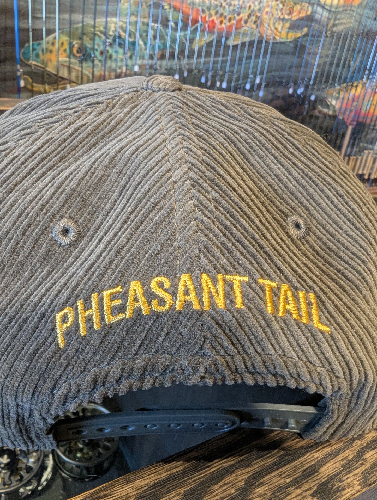 Corduroy Hat Gold Pheasant Tail