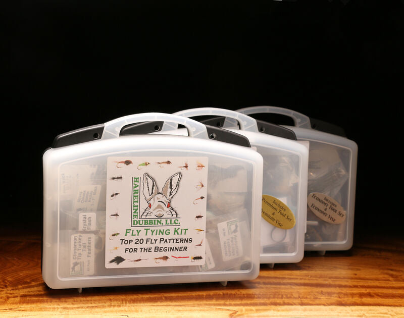 Hareline Fly Tying Material Kit w/ Economy Tools and Vise