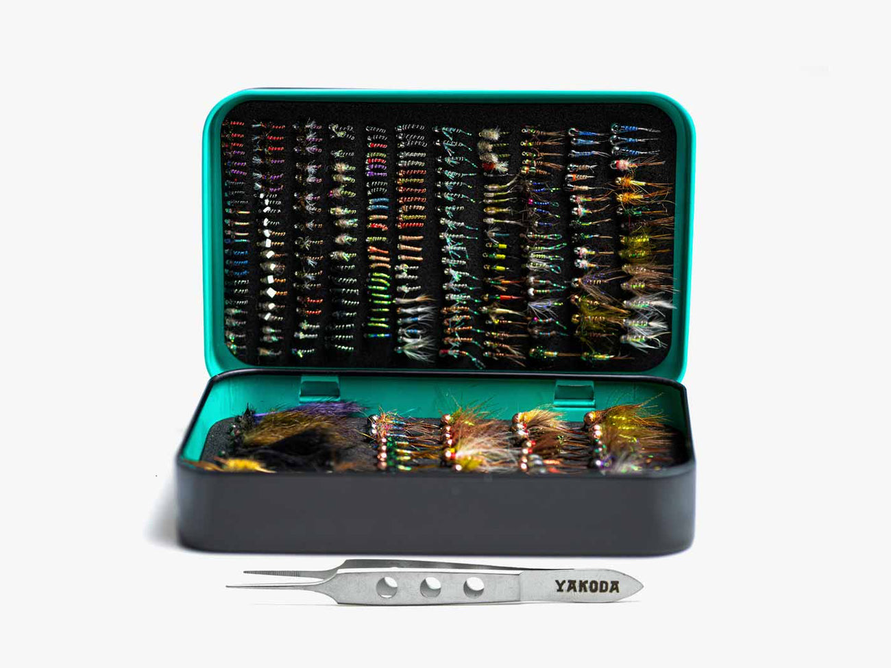 Yakoda Slim Tin Combo Fly Box w/Tweezers
