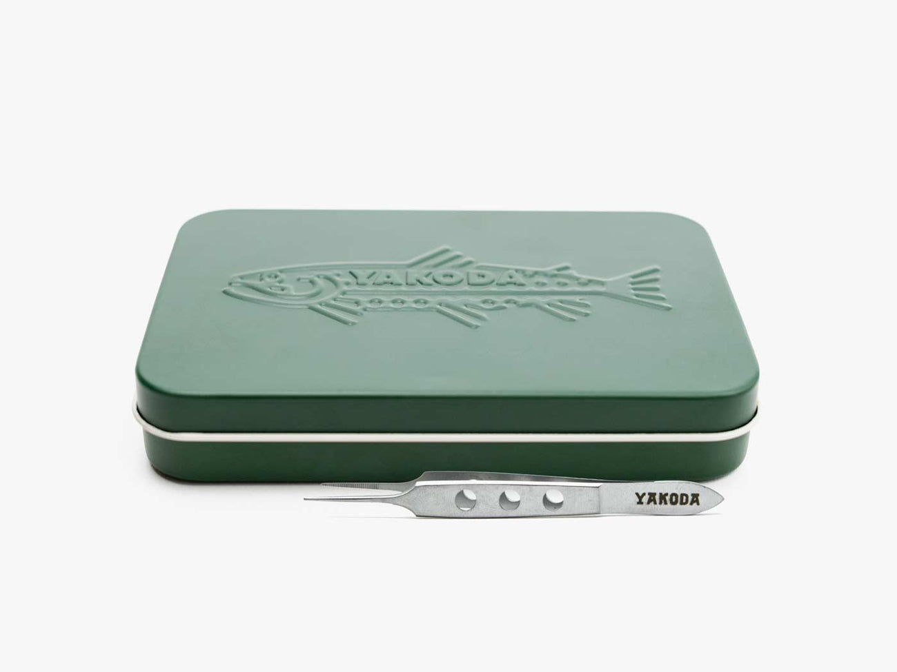 Yakoda Slim Tin Combo Fly Box w/Tweezers