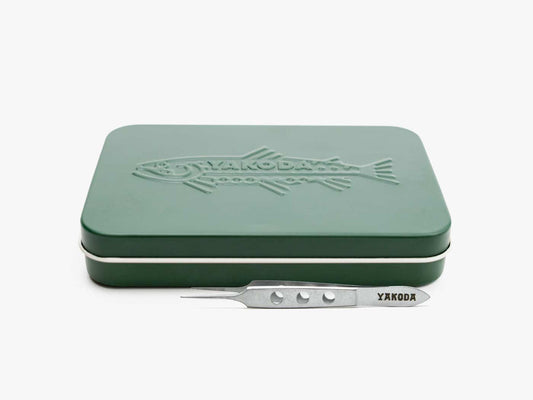 Yakoda Slim Tin Combo Fly Box w/Tweezers